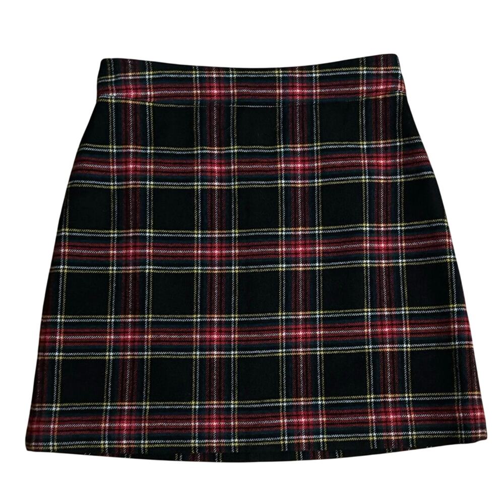 NEW J Crew Factory 6 Mini Skirt Plaid Wool Blend A Line A-Line Holiday BK386